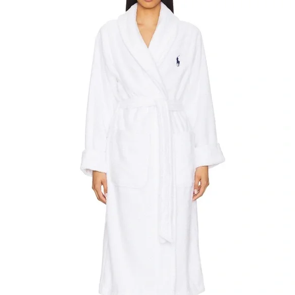 NWT Ralph Lauren White Terry Cloth Robe - Picture 6 of 8
